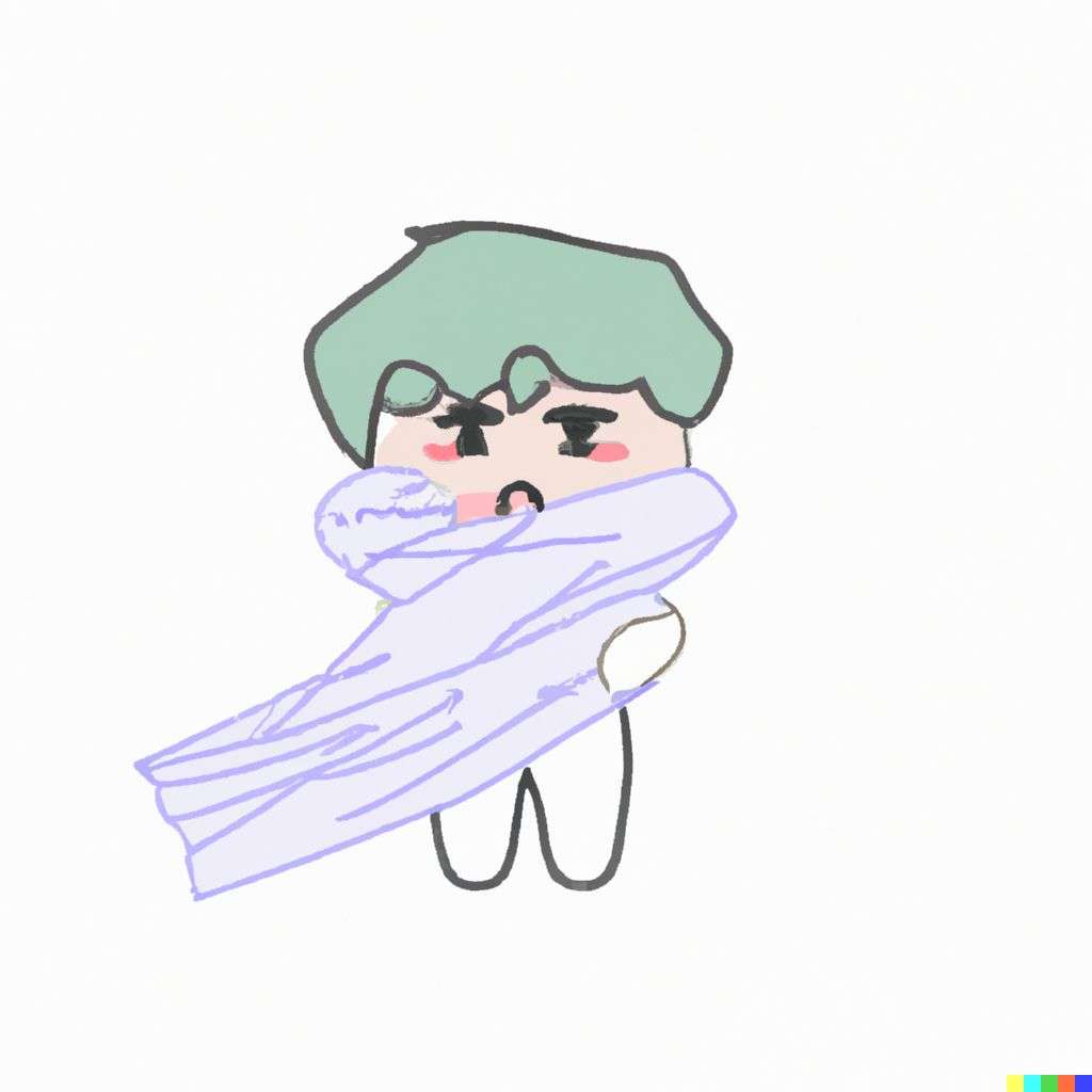 a representation of anxiety, cartoon, chibi